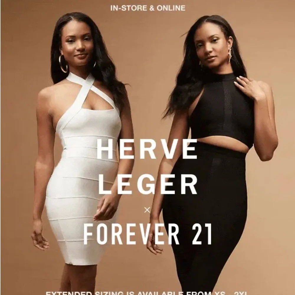 NWT Herve Leger x Forever 21 Bandage Midi Dress Black Women’s Large - Picture 2 of 16